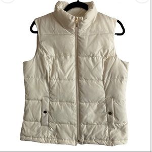 Charter Club Off White Puffer Full Zip Vest Size Medium